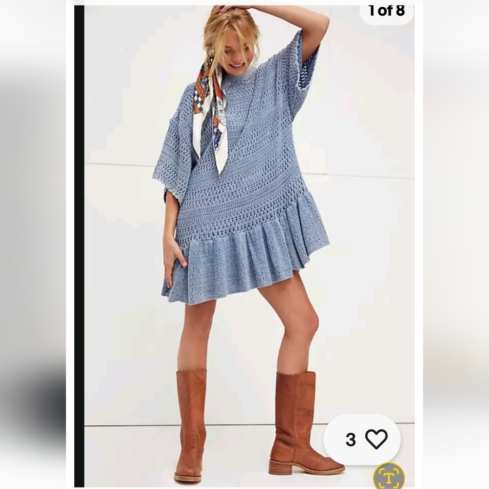 Free People Sistine Crochet Mini Dress
